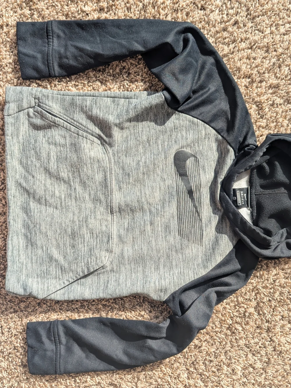 Nike Kid’s Gray & Black Pullover Hoodie